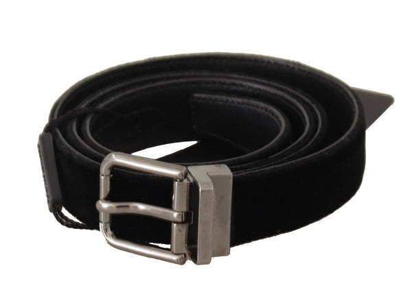 Ceinture D&G en cuir en coton noir élégant