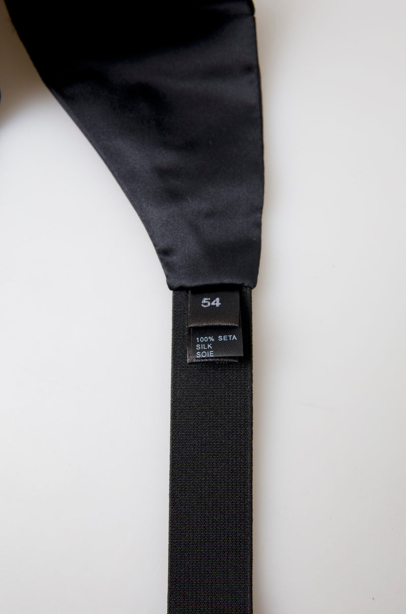 Elegante seta nera Cummerbund