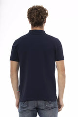 Chic Blue Broidered Cotton Polo