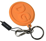 Chic Orange & Gold Keychain Accessory