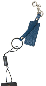 Elegant Blue Leatherchain avec des accents en argent