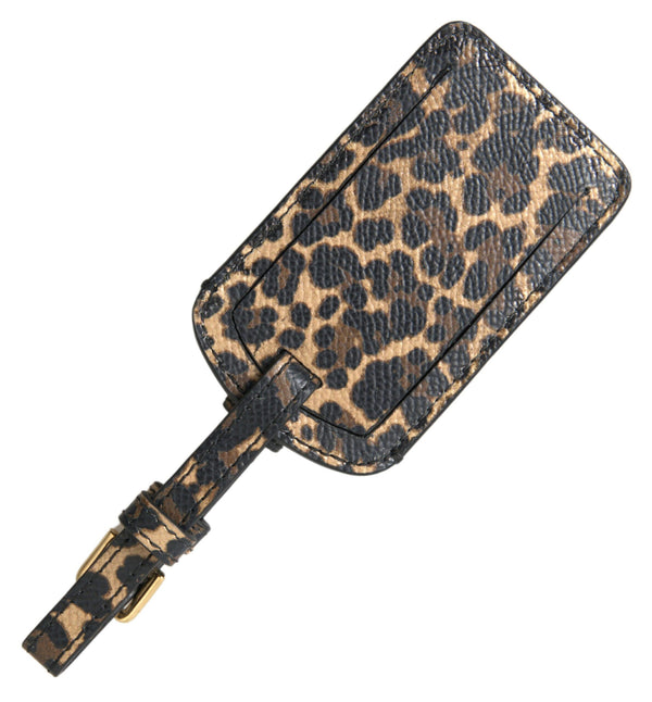 Elegantes Leoparden -Leder -Gepäck -Tag