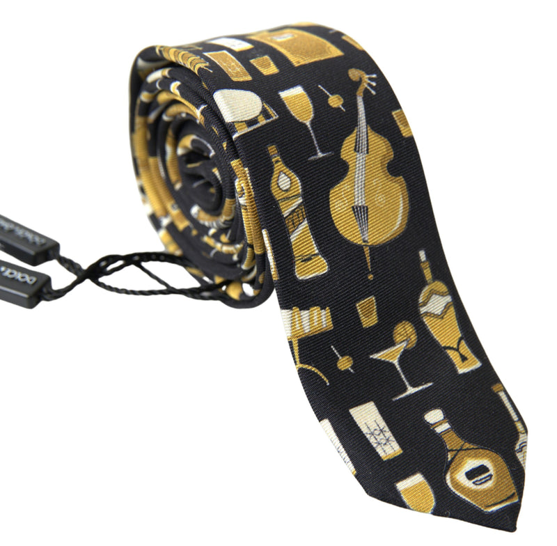 Corbata de seda exclusiva con estampado musical