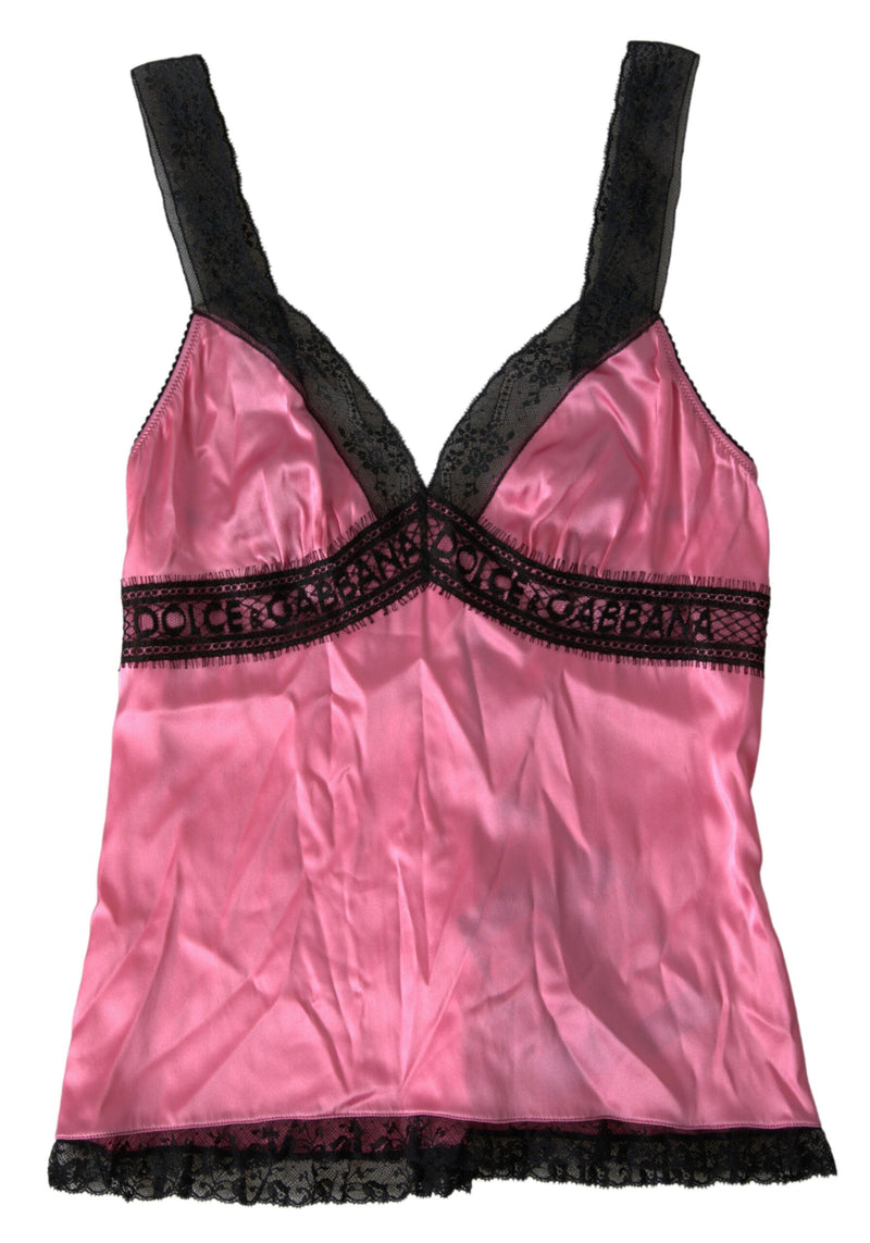 Camisole rose de charme en soie