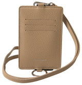 Eleganter beige Lederkartenhalter Brieftasche