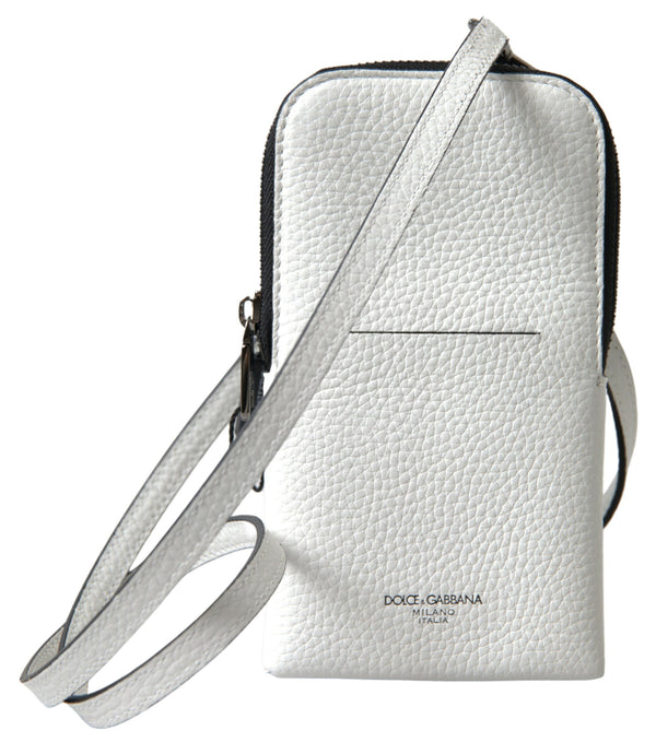 Elegante weiße Leder -Telefon -Crossbody -Tasche