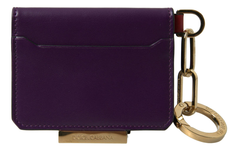 Purple Leather French Flap Wallet