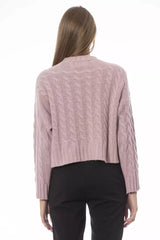 Pink à l'équipage de mélange de laine rose chic Pull