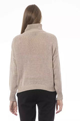 Pull à cou de volcan beige chic