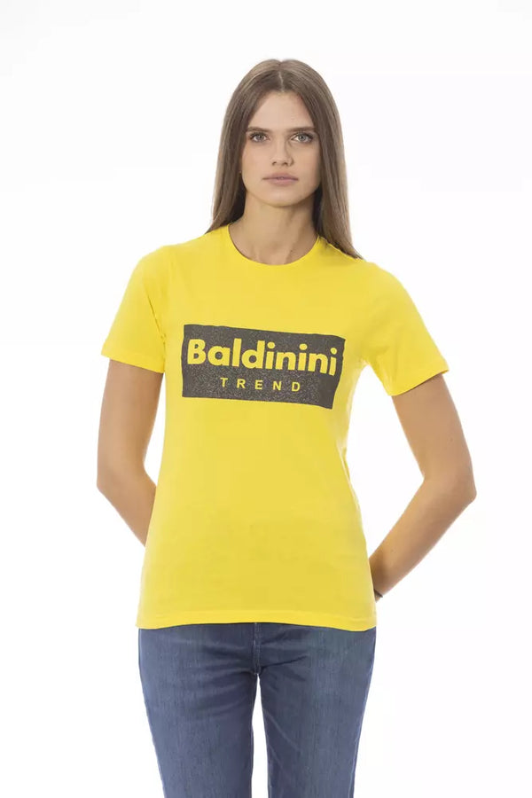 Sunshine Yellow Crew Tee Tee με εκτύπωση σχεδιαστών