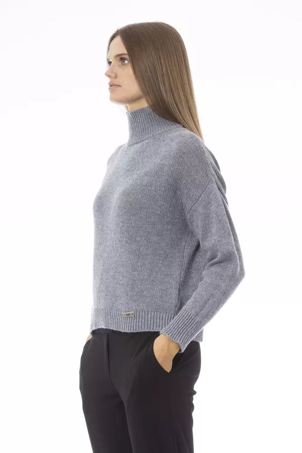 Vulkancharm grauer Nackenpullover