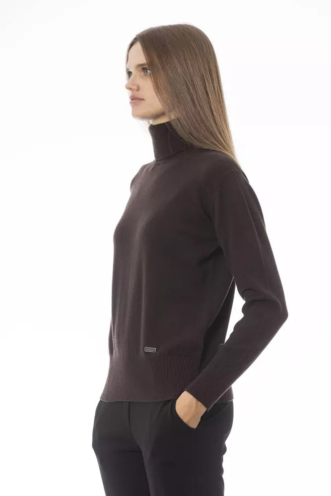 Brown Wool Women Sweater