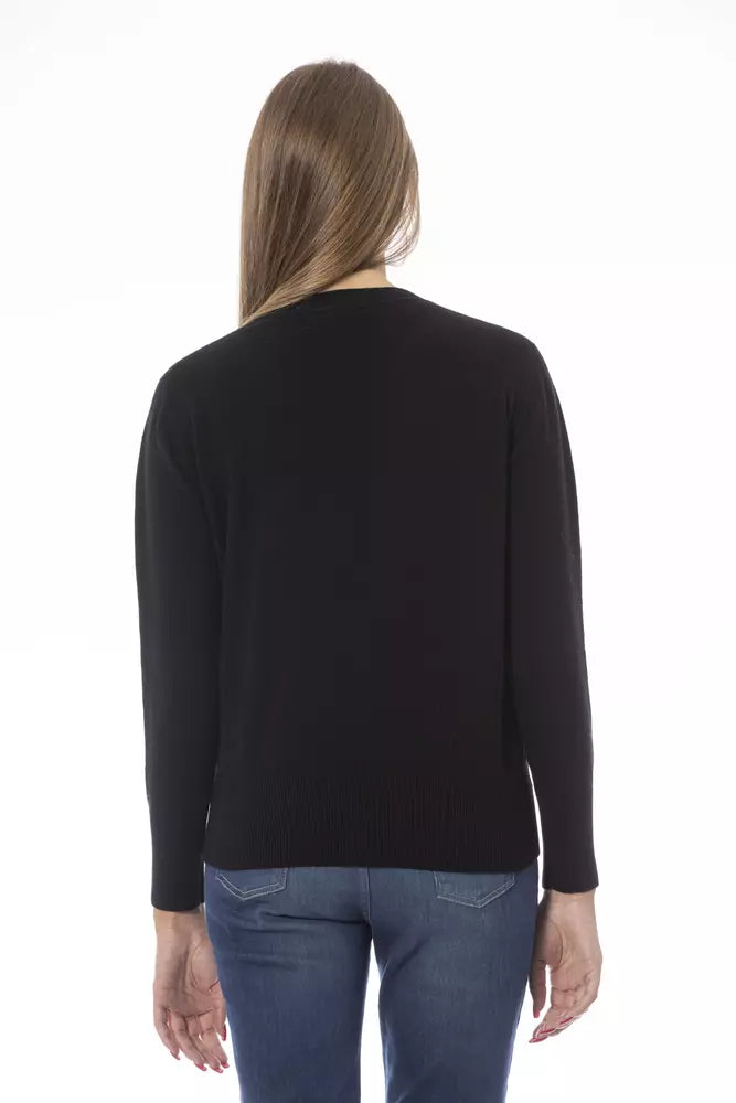 Eleganter Crew-Hals-Woll-Woll-Cashmere-Pullover