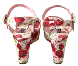 Sandales de coin sangle florale