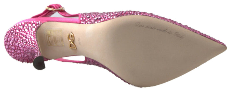 Elegante Slingback -Absätze in rosa Seidenmischung