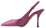 Elegante Slingback -Absätze in rosa Seidenmischung