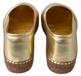 Goldene Eleganz -Leder -Espadrilles