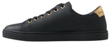 Sneaker classiche in pelle oro nero