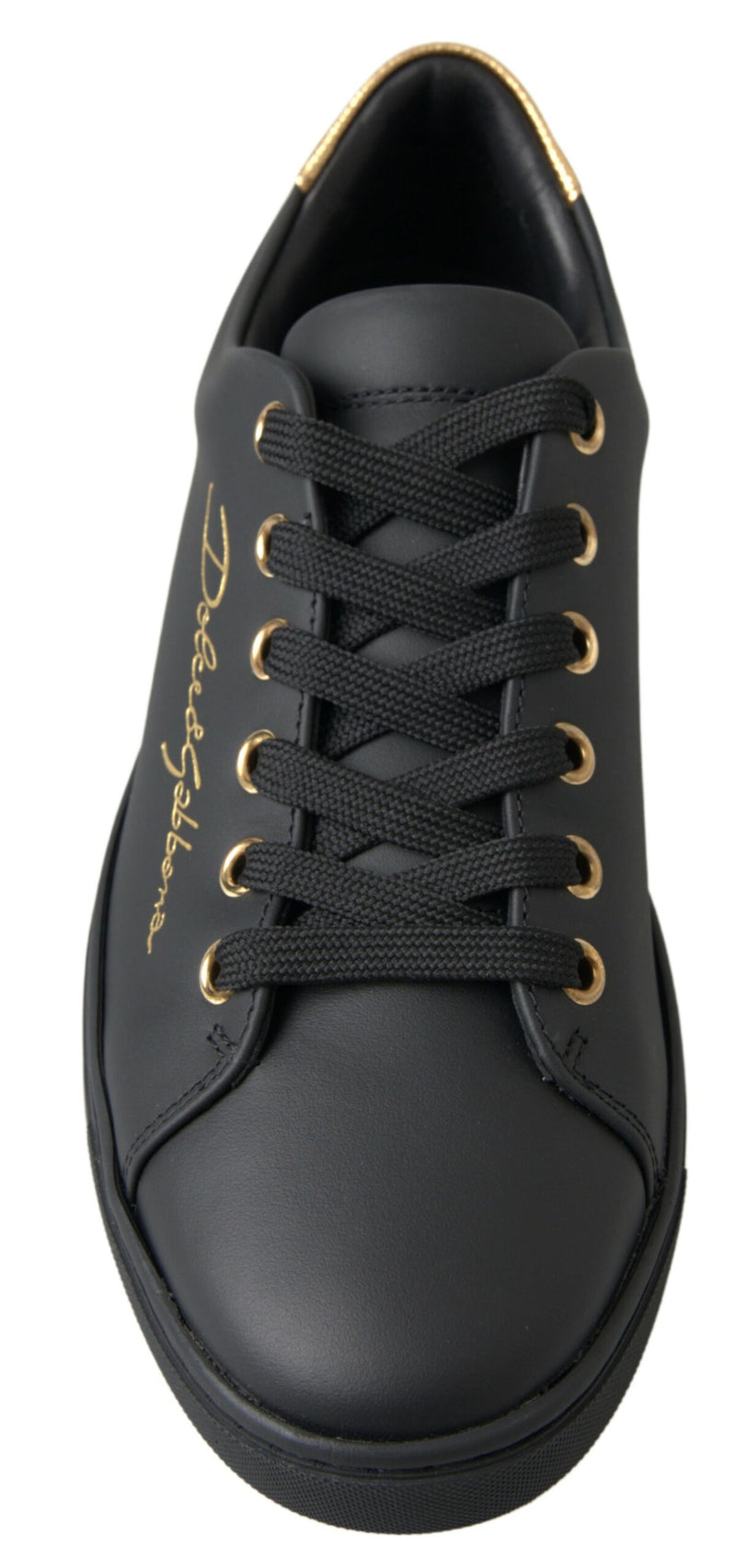 Sneaker classiche in pelle oro nero