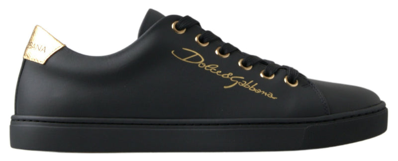 Sneaker classiche in pelle oro nero