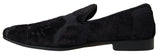 Mocassins vintage noirs exquis pour hommes