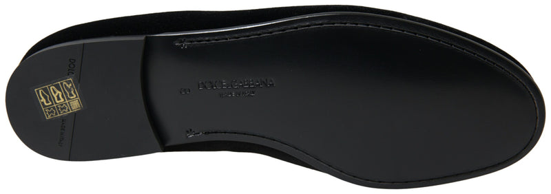 Elegant Velvet Black Loafers for Men