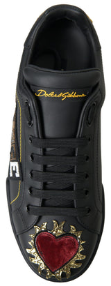 Eleganti sneaker in pelle Portofino - Multicolore nero