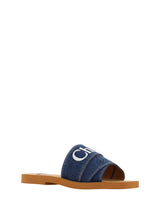 Publouse Cotton Woody Slide Sandals in Denimblau