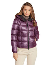 Elegante helle lila Pufferjacke