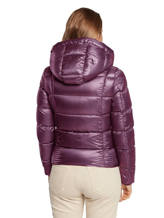 Elegante giacca puffer viola chiara