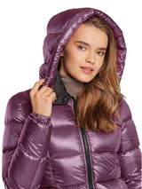 Elegante giacca puffer viola chiara