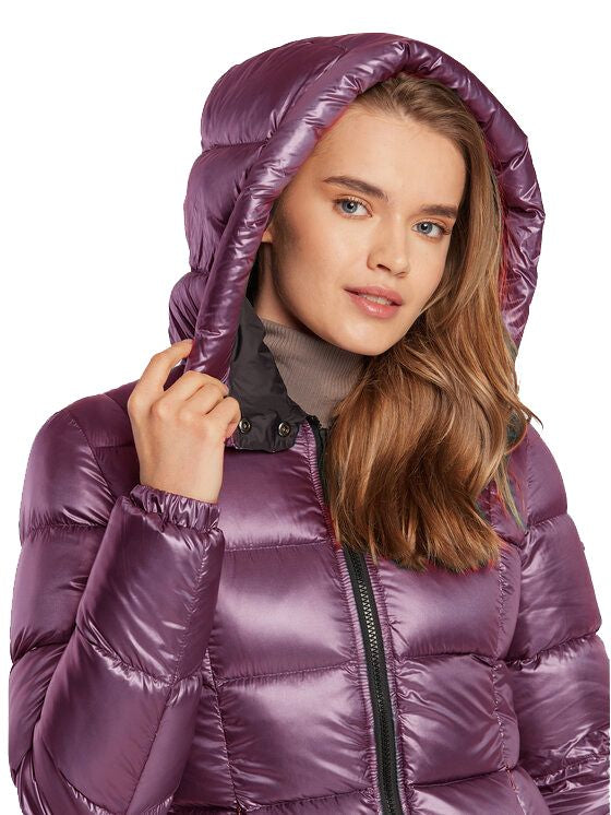 Elegante giacca puffer viola chiara