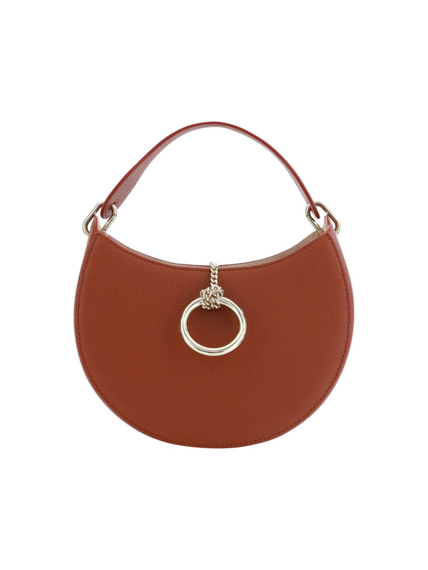 Sepia Brown Small Arlène Leather Bolso de hombro