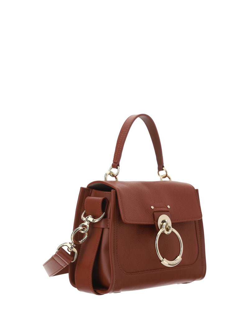 Elegante bolso de hombro de piel de pantorrilla sepia sepia