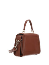 Elegante bolso de hombro de piel de pantorrilla sepia sepia