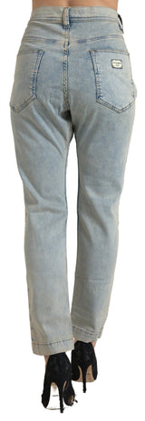 Schicke mittlere Taille Skinny Jeans in Blau