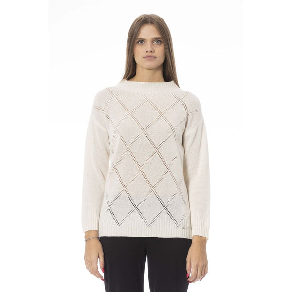 Chic Beige Vulcano Neck Cosy Pullover