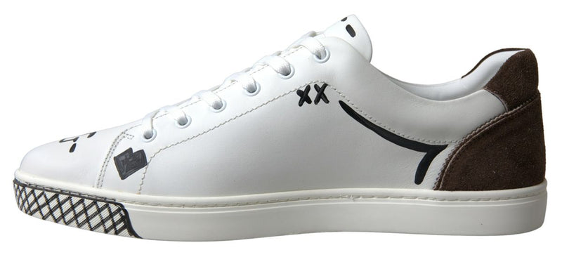 Zapatillas de deporte informal de cuero blanco elegantes