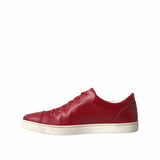 Eleganti sneaker top in pelle rossa