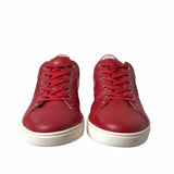 Eleganti sneaker top in pelle rossa