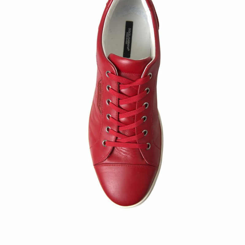 Eleganti sneaker top in pelle rossa