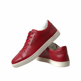 Eleganti sneaker top in pelle rossa