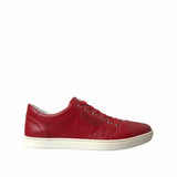 Eleganti sneaker top in pelle rossa