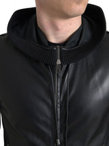 Bomber en cuir noir élégant