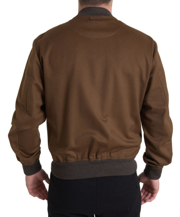 Κομψό Brown Cashmere Bomber Backet