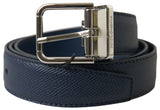 Ceinture en cuir bleu aigue-marine