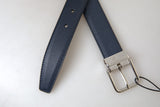 Ceinture en cuir bleu aigue-marine