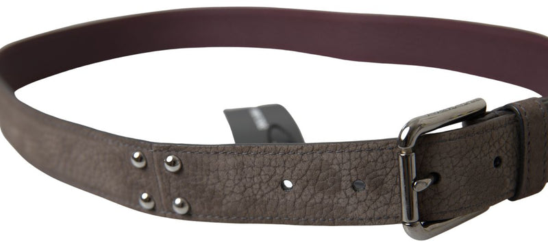 Ceinture en cuir brun élégant avec boucle en métal