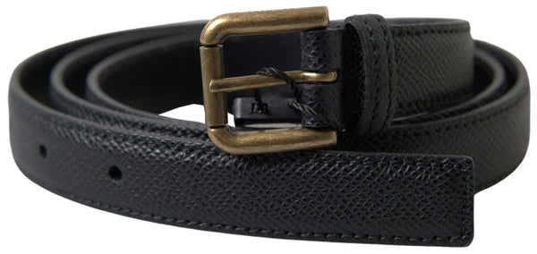 Ceinture en cuir italienne noire élégante