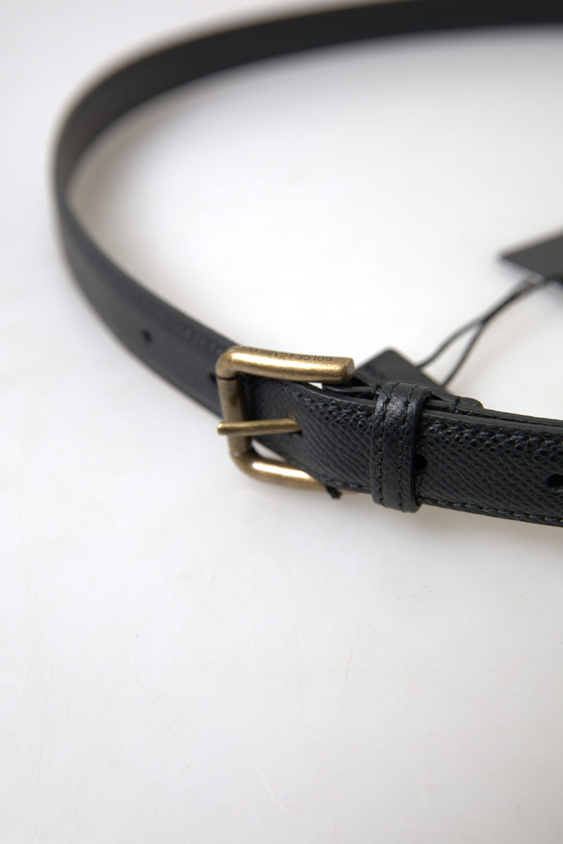 Ceinture en cuir italienne noire élégante